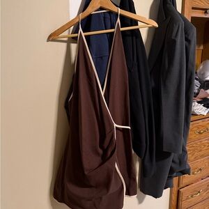 Showpo Chocolate Brown Top with Cream Accents